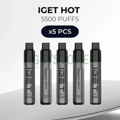 5 pcs iget hot 5500 puffs