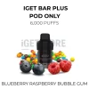 Iget bar plus pods 6000 puffs blueberry raspberry bubble gum