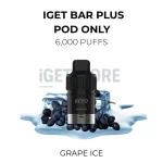 IGET Bar Plus Pods Grape Ice 6000 Puffs