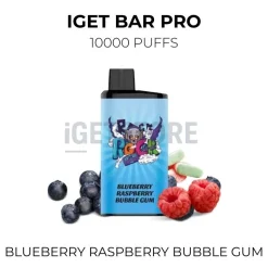 Iget bar pro 10000 puffs blueberry raspberry bubble gum