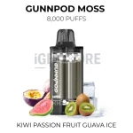 GunnPod Moss Kiwi Passion Fruit Guava Ice 8000 Puffs
