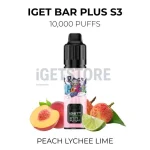 IGET Bar Plus S3 Peach Lychee Lime 10000 Puffs