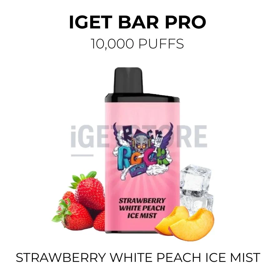 Iget bar pro 10000 strawberry white peach ice mist