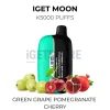 Iget moon k5000 puffs green grape pomegranate cherry