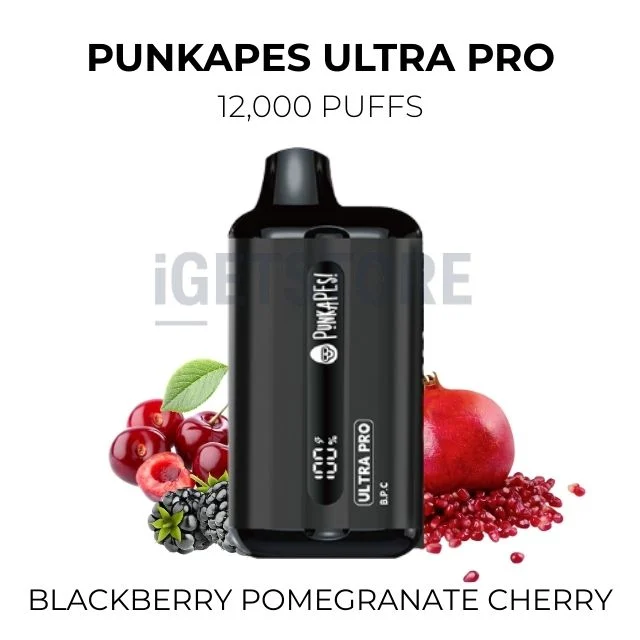 Punkapes ultra pro 12000 puffs blackbery pomegranate cherry