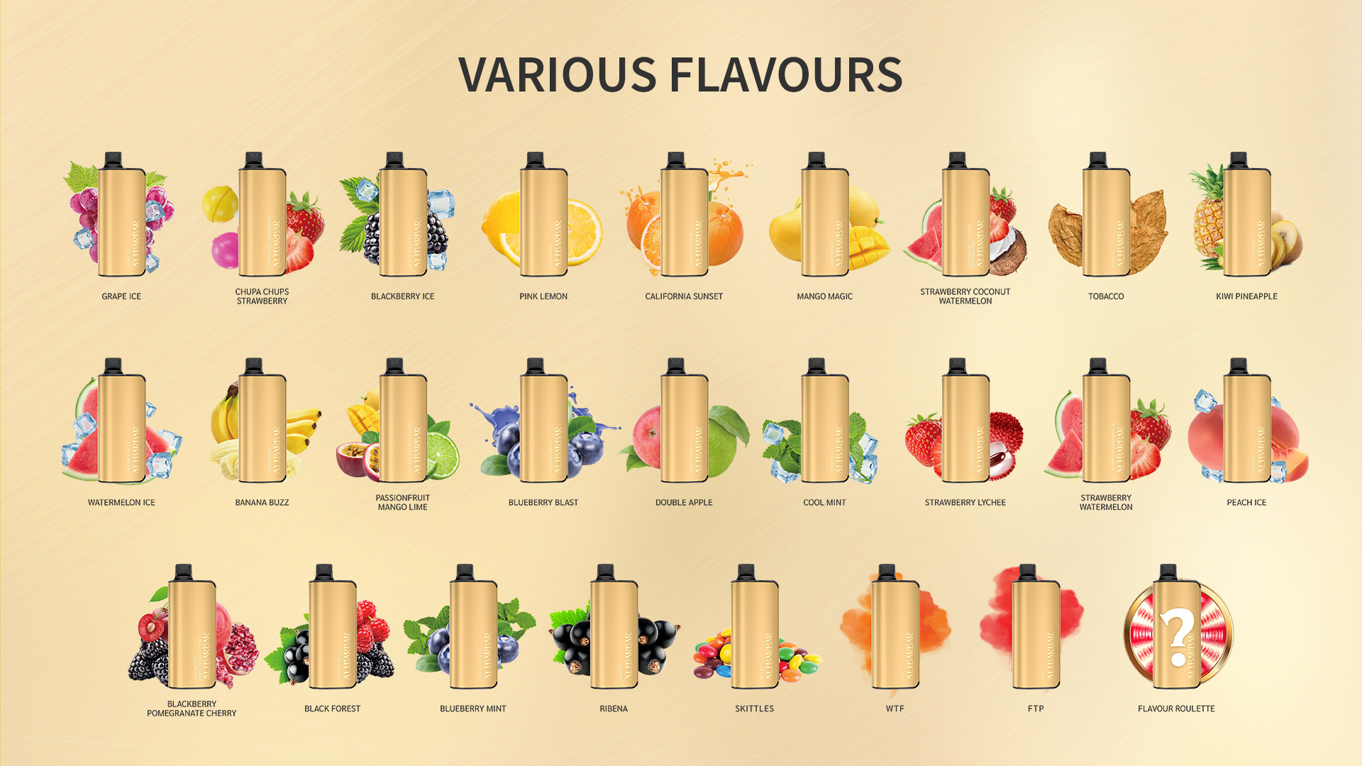 Alibarbar ingot 9000 puffs flavours