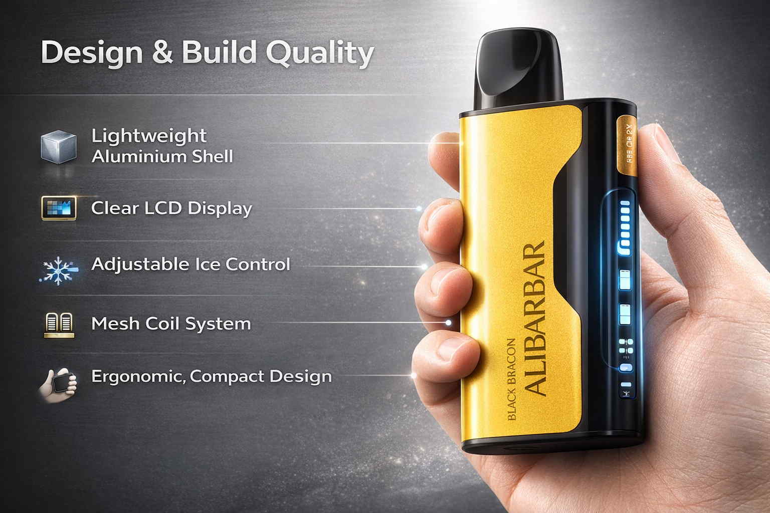 ALIBARBAR Ice Adjust 12000 Puffs Quality Design