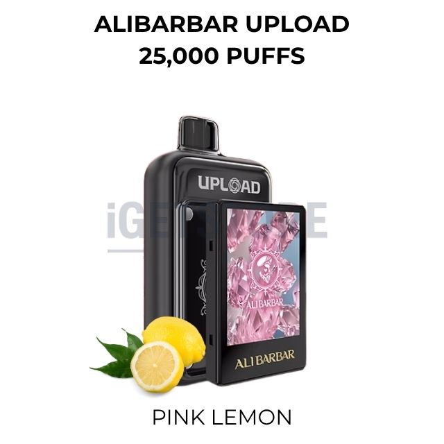 Alibarbar upload pods only 25000 puffs pink lemon