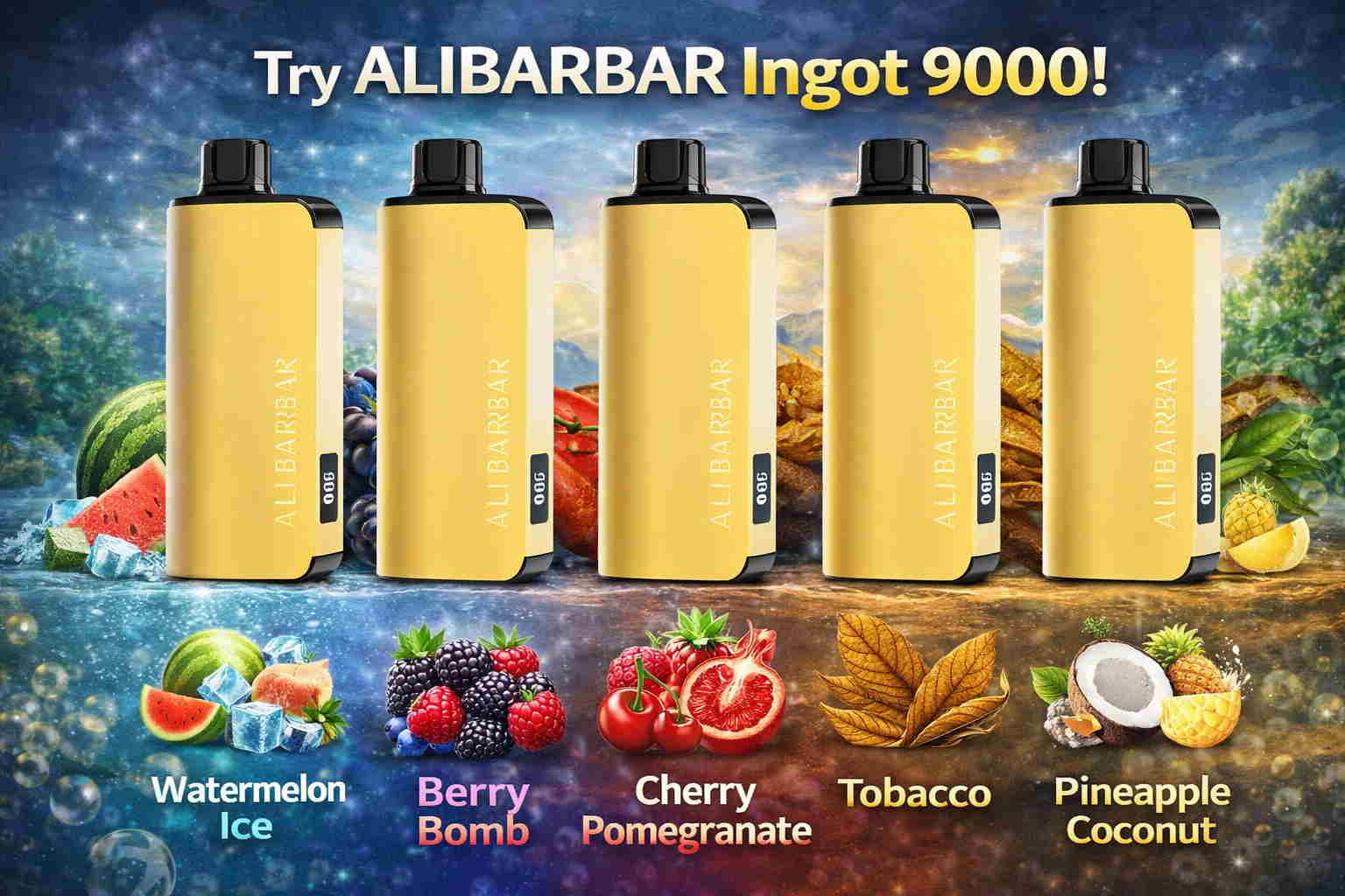 Popular Flavors Of The Alibarbar Ingot 9000 Vape