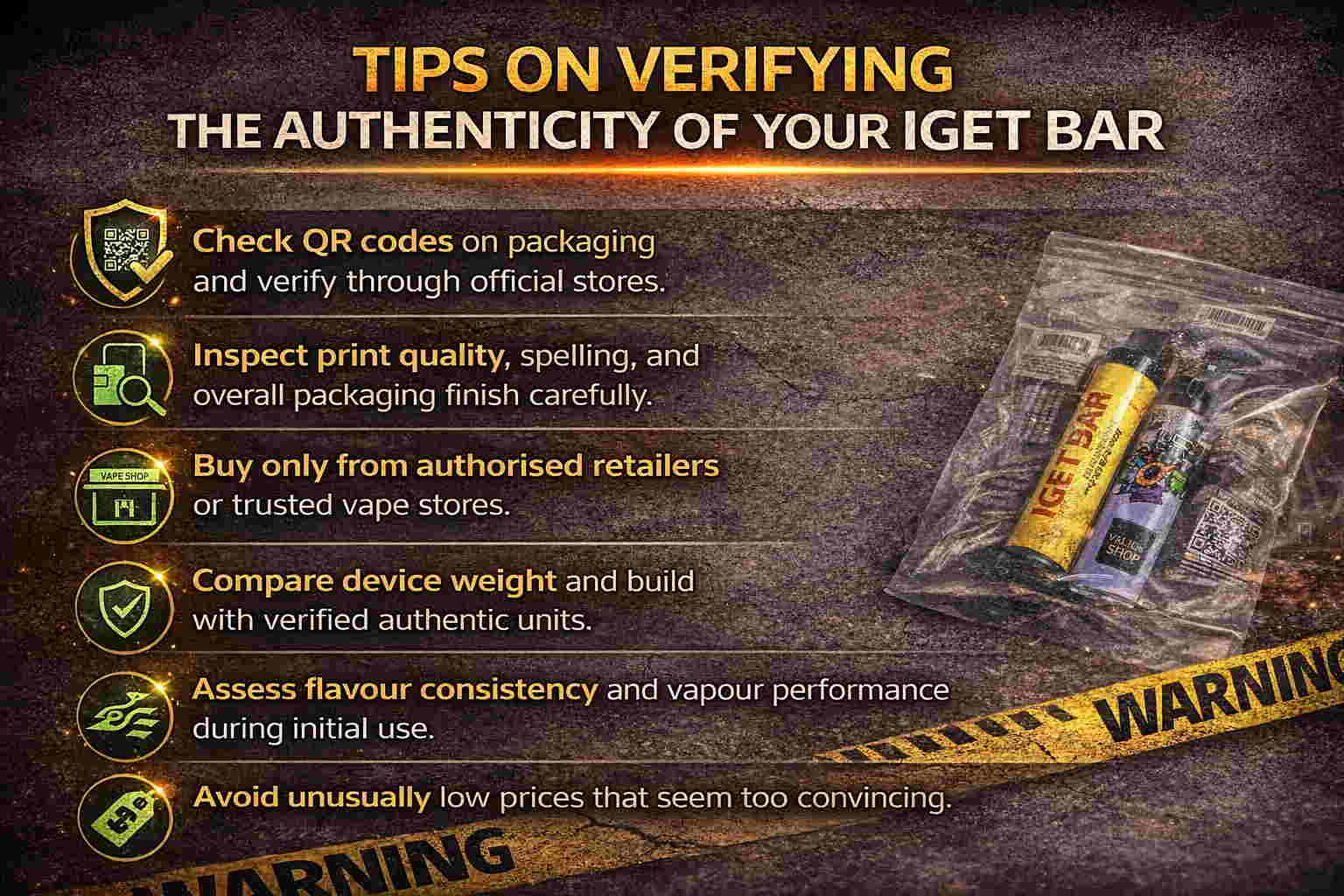 Tips On Verifying The Authenticity Of Your IGET BAR