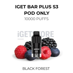 Iget bar plus s3 pod only black forest 10,000 puffs