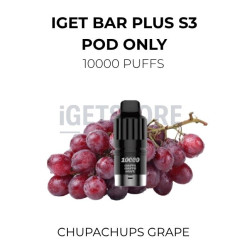 Iget bar plus s3 pod only chupachups grape10,000 puffs