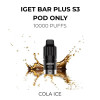 Iget bar plus s3 pod only cola ice10,000 puffs
