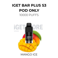 Iget bar plus s3 pod only mango ice 10,000 puffs