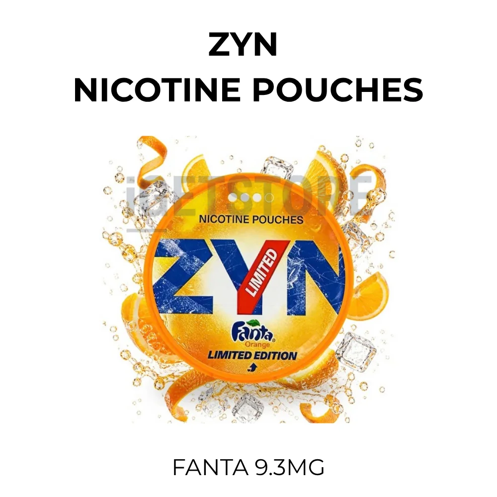 ZYN Fanta Orange limited edition 9.3mg nicotine pouch can with orange slices